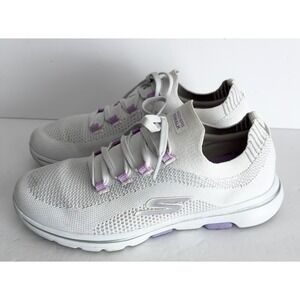Skechers Women's 7.5 GO WALK Ultra Go Air Cooled Goga White Lavender Sneakers